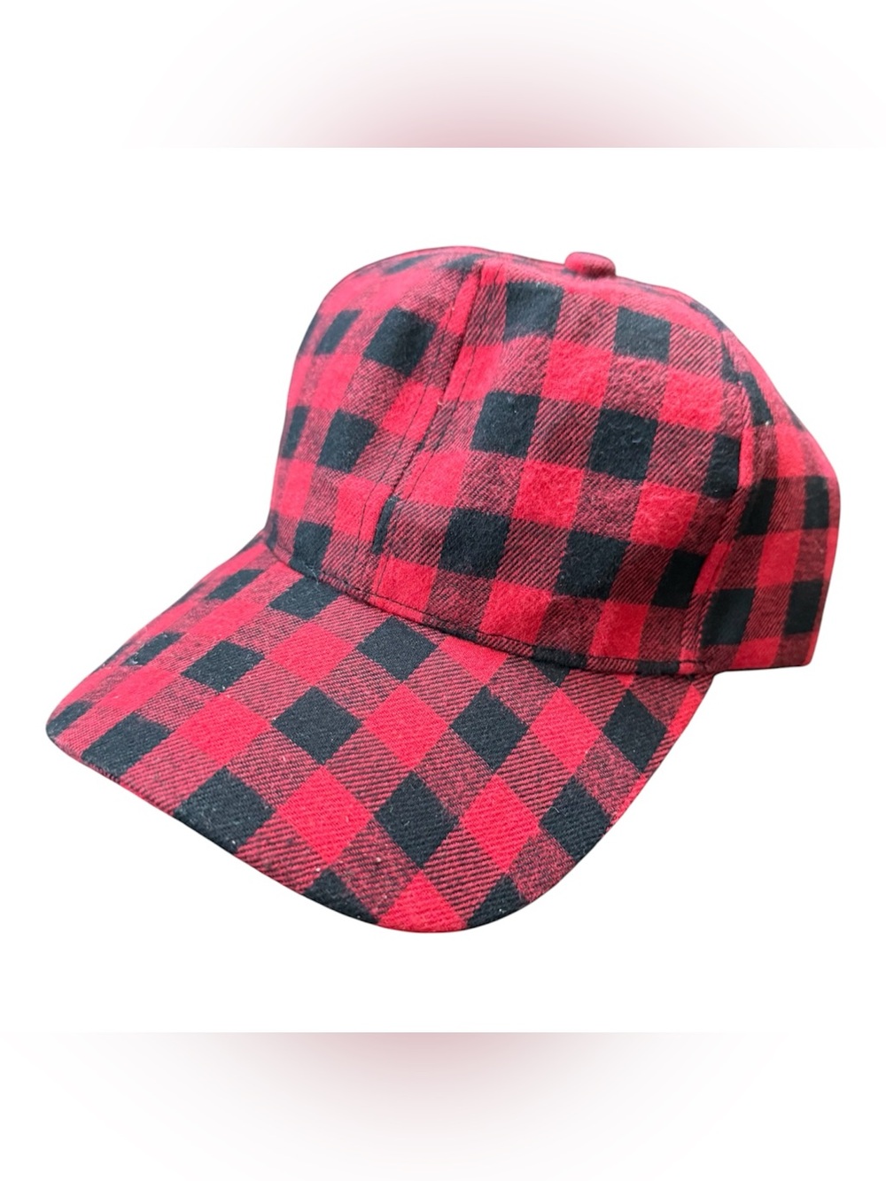 Red & Black Buffalo Plaid Baseball Cap